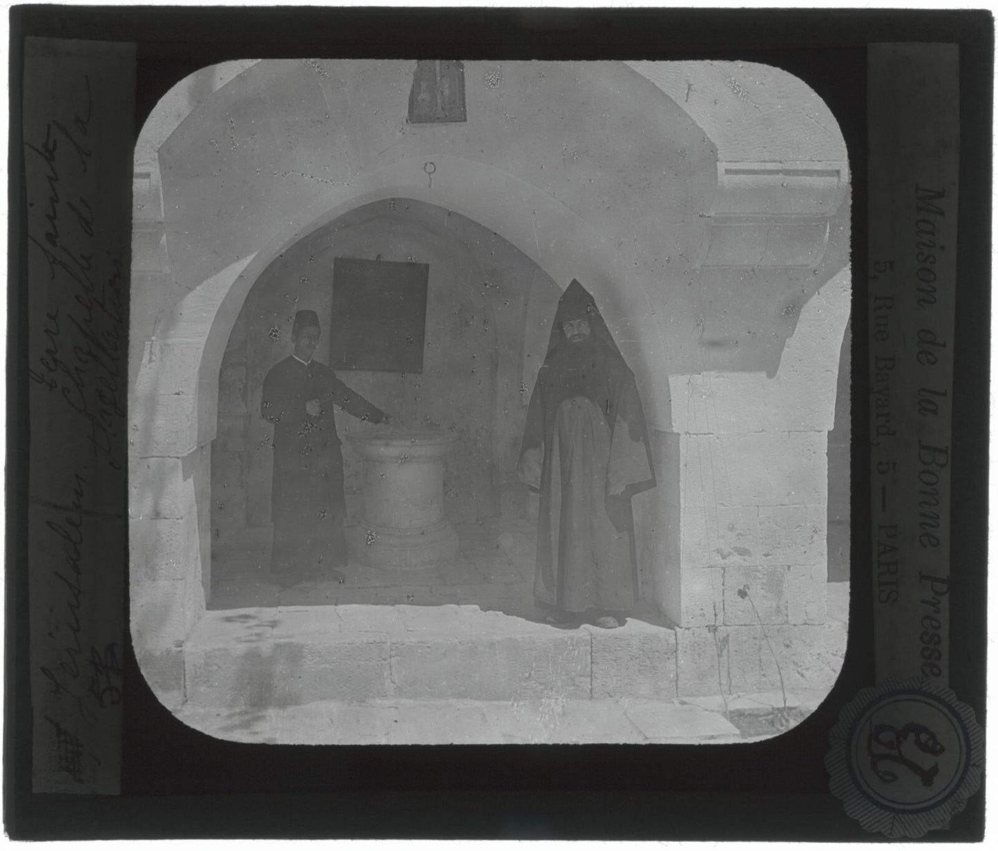 Église de la Flagellation, photo ancienne plaque de verre, positif 8,5x10 cm