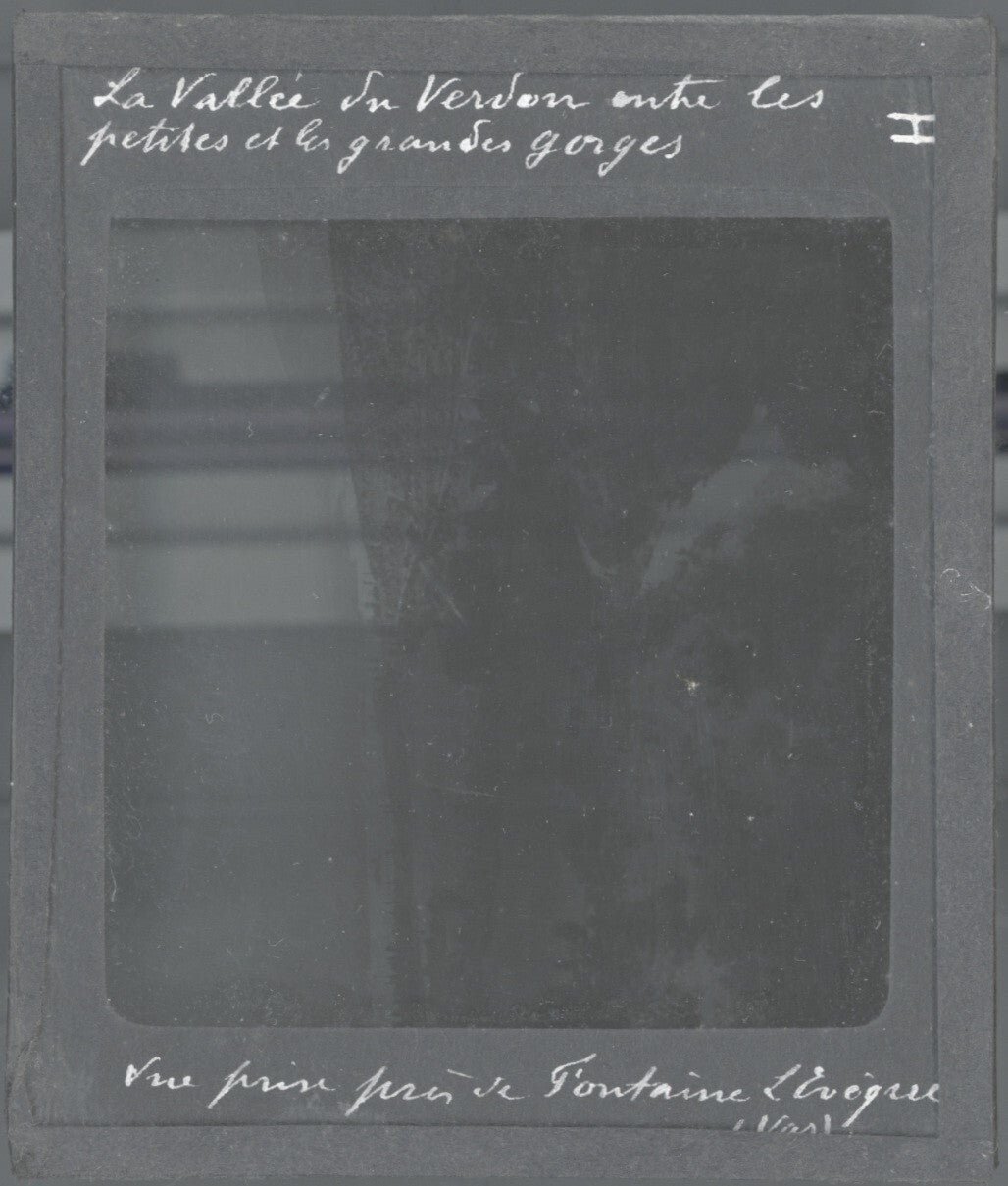 Vallée du Verdon, Fontaine l’Evêque, photo plaque de verre, positif 8,5x10 cm