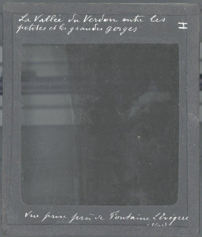 Vallée du Verdon, Fontaine l’Evêque, photo plaque de verre, positif 8,5x10 cm