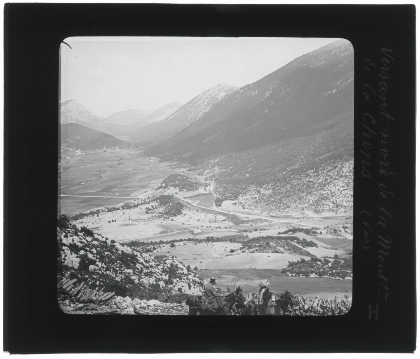 Montagne de Lachens, Var, photo ancienne plaque de verre, positif 8,5x10 cm