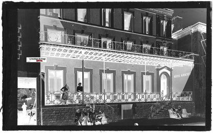 Plaque verre photo ancienne, négatif noir & blanc 9x14 cm, Dax, hôtel Graciet