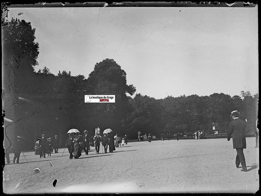 Parc Versailles, Plaque verre photo ancienne, négatif noir & blanc 9x12 cm