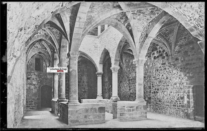 Plaque verre photo, négatif noir & blanc 9x14 cm, Saint-Honorat, monastère