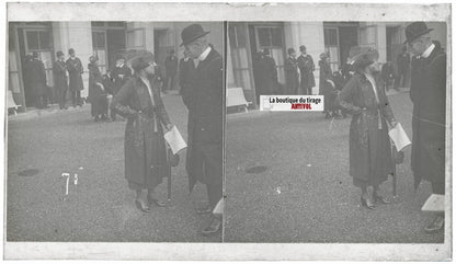 Hippodrome de Longchamp, Paris, stéréoscopie plaque verre, positif 8,5x14,5 cm