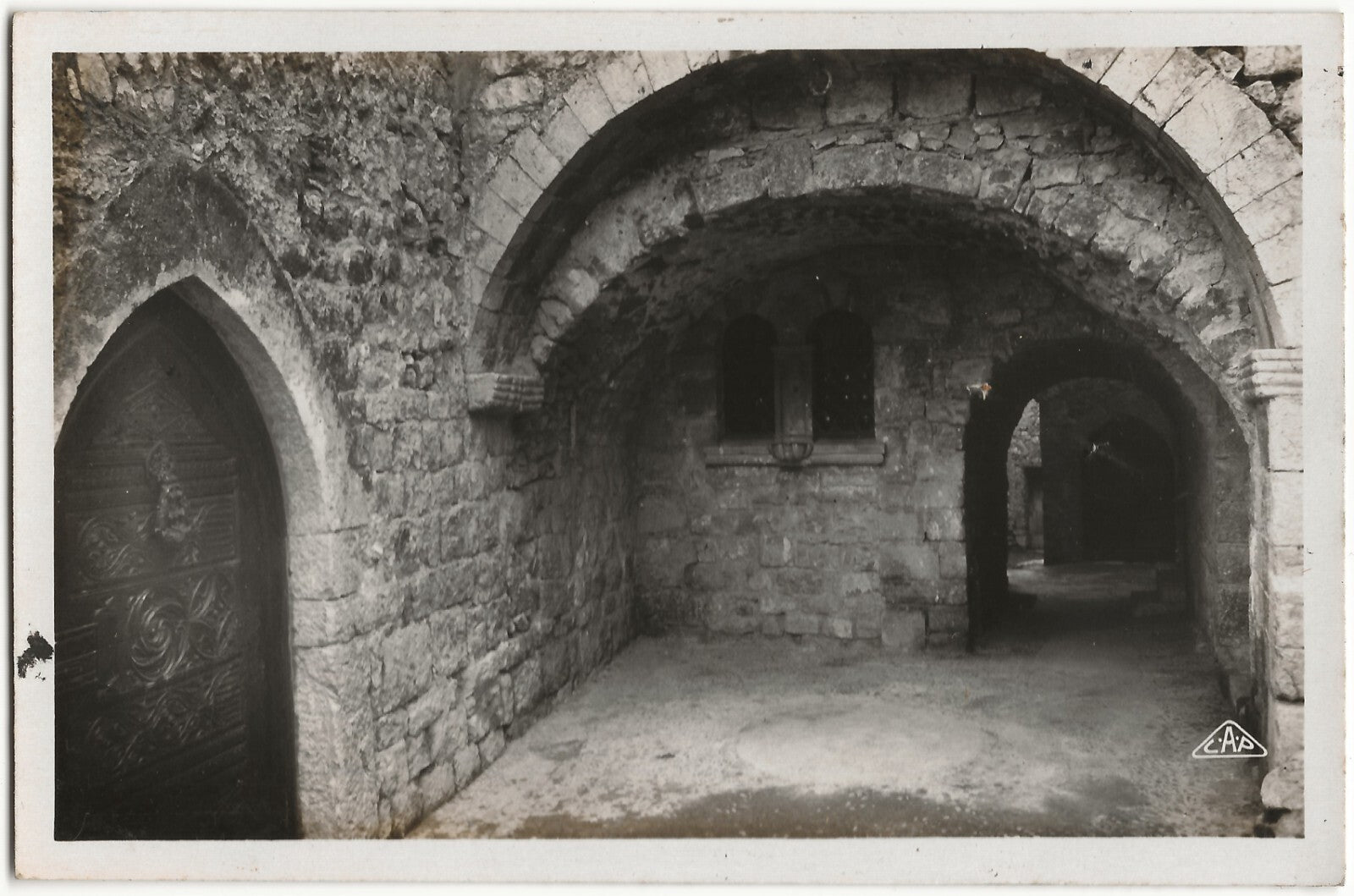 Plaque verre photo négatif noir & blanc 9x14 cm, Èze, Alpes-Maritimes + CPA