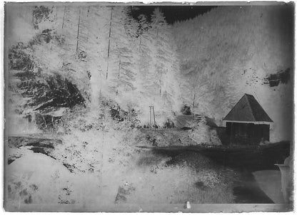 Plaque verre photo ancienne négatif noir et blanc 6x9 cm paysage glass plate - La Boutique Du Tirage 