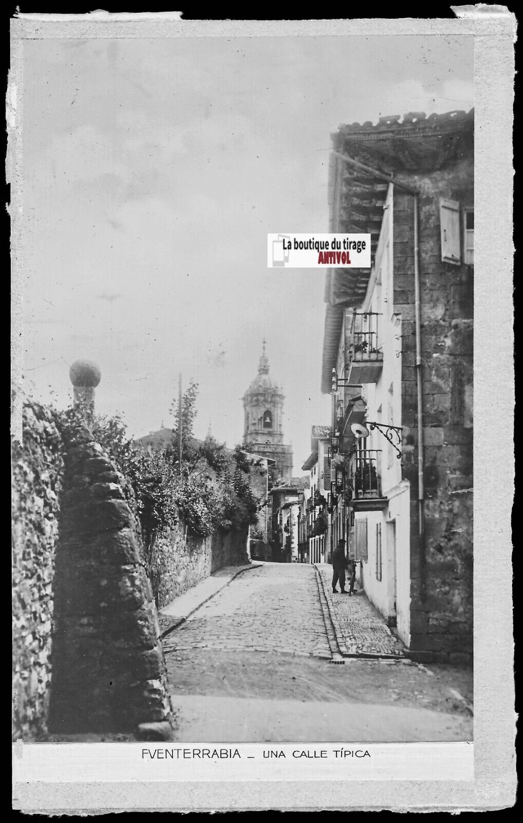 Plaque verre photo vintage négatif noir & blanc 9x14 cm Fuenterrabia 0914070