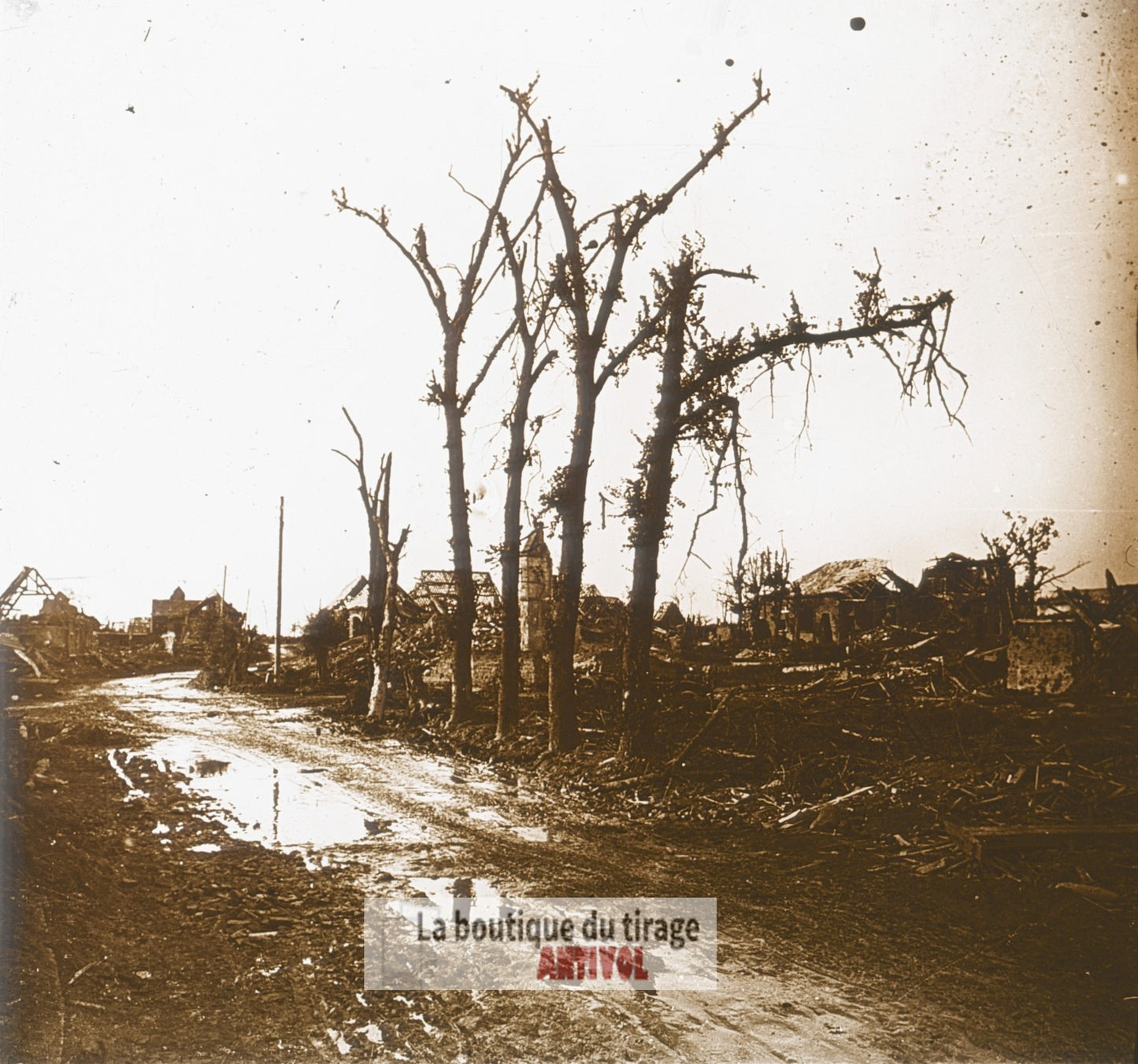 Assevillers, Somme, guerre WW1, plaque verre photo ancienne stéréo 6x13 cm