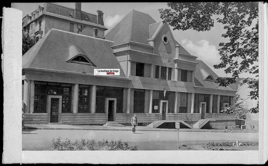 Plaque verre photo négatif noir & blanc 9x14 cm, Les Bains du Mont-Dore, France