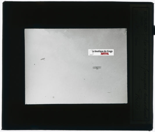 Guerre, avions Paris, photo plaque verre, noir & blanc, positif 8,5x10 cm