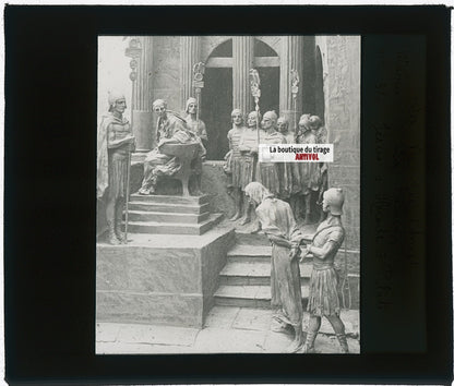 Jésus d’Hérode à Pilate, photo plaque verre, noir & blanc, 8,5x10 cm