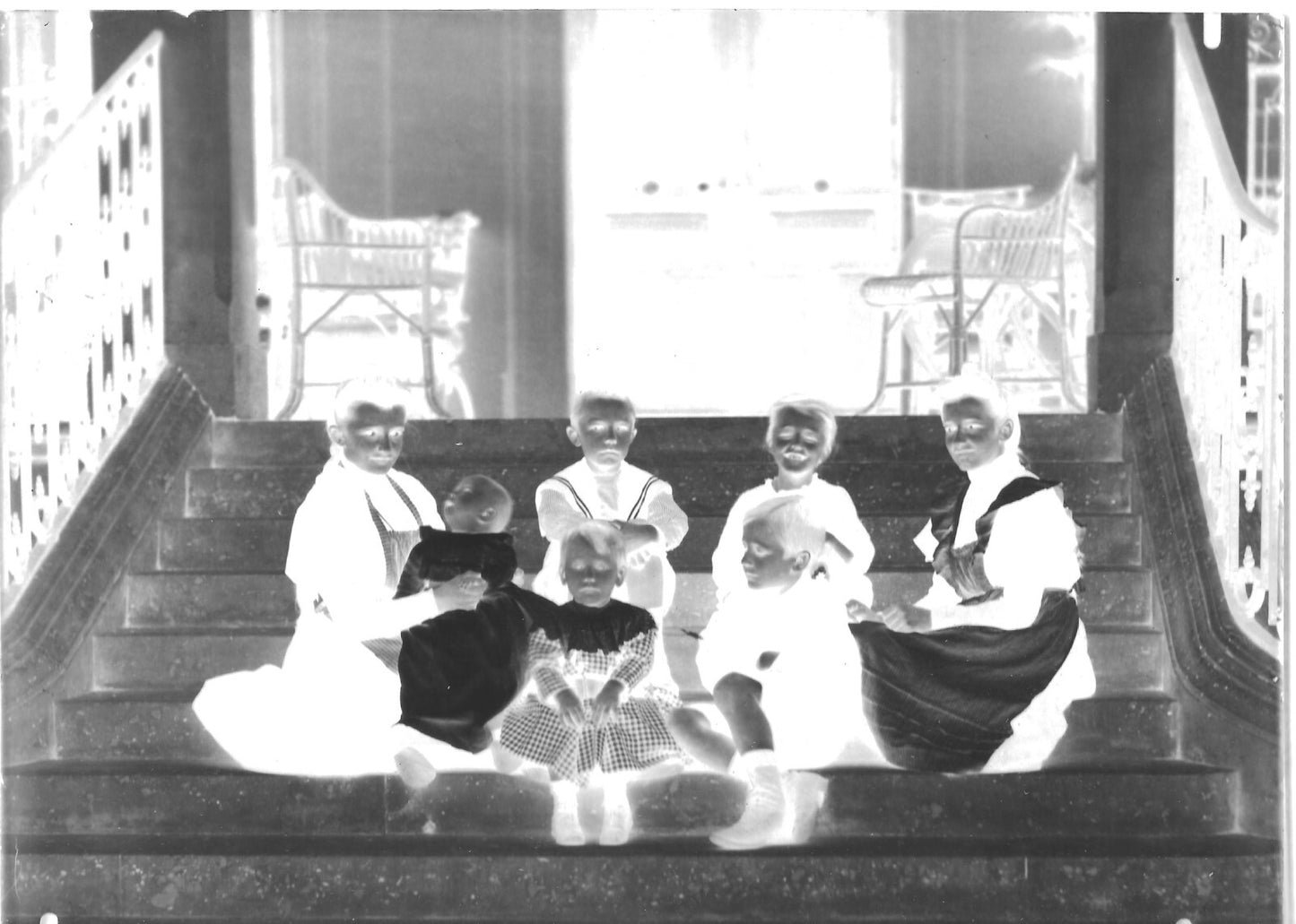 Plaque verre photo négatif 13x18 cm enfants, bébé, noir et blanc vintage femme