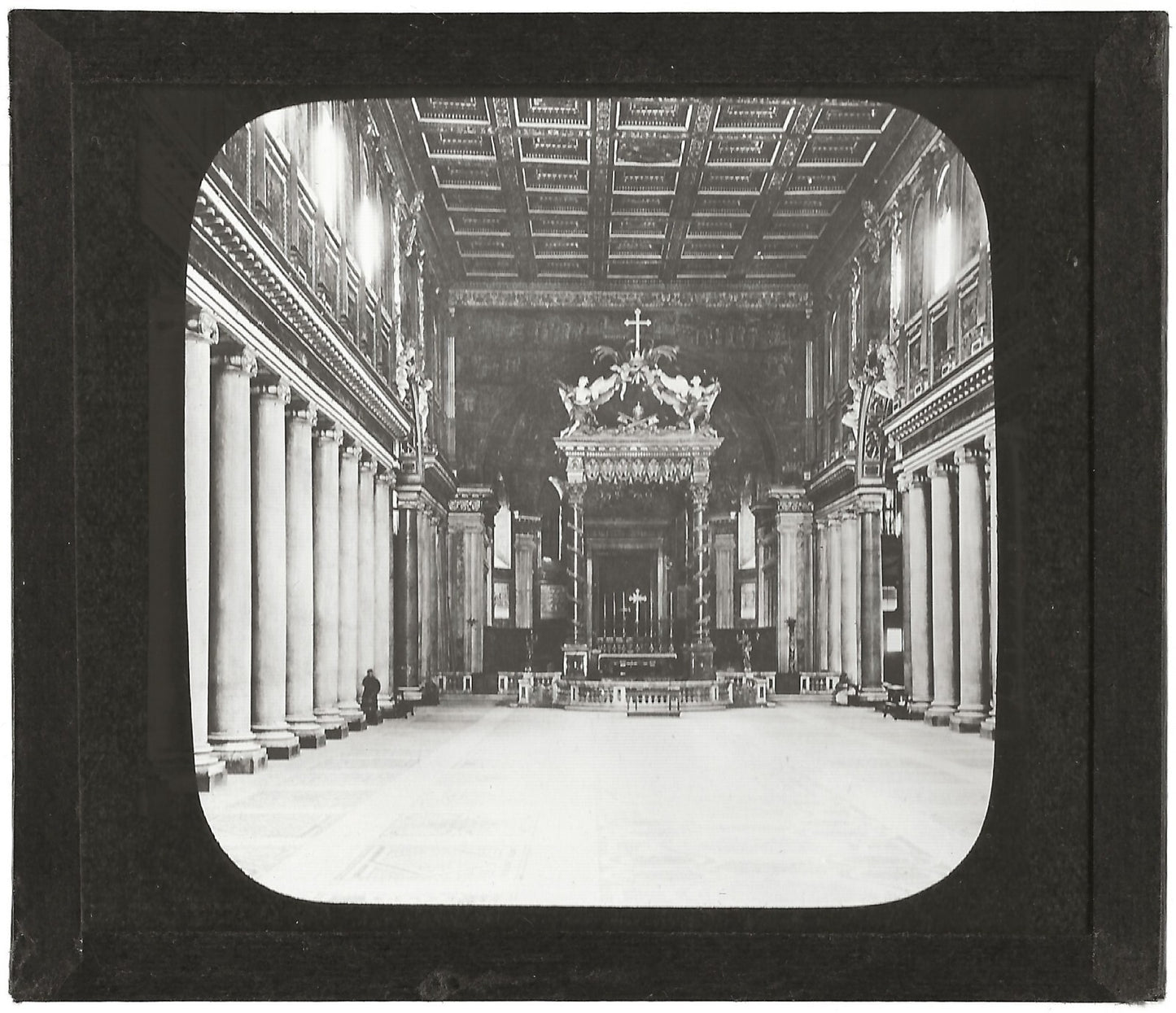 Basilique Sainte-Marie-Majeure, Rome, photo plaque de verre, positif 8,5x10 cm