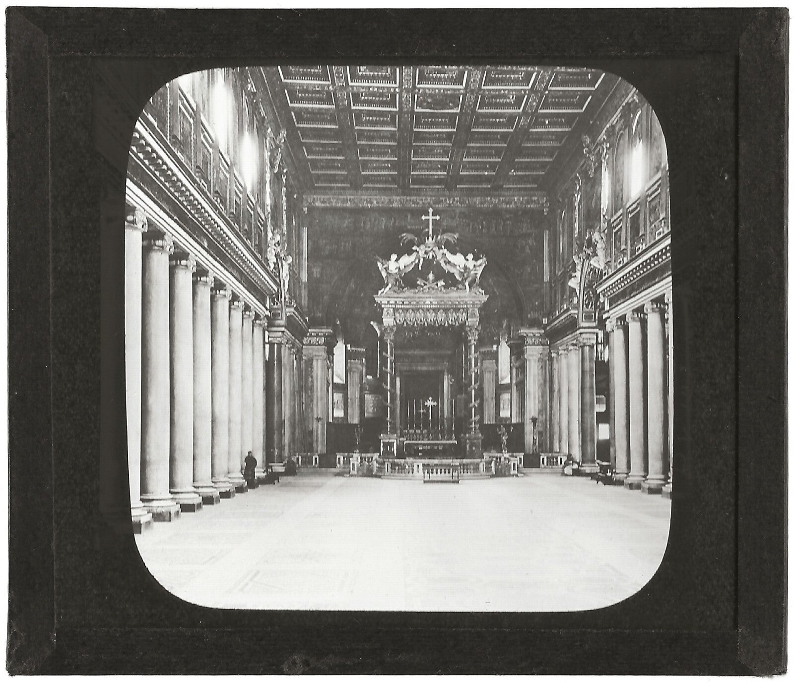 Basilique Sainte-Marie-Majeure, Rome, photo plaque de verre, positif 8,5x10 cm