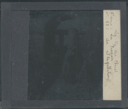 La Flagellation, Christ, photo plaque verre, noir & blanc, positif 8,5x10 cm