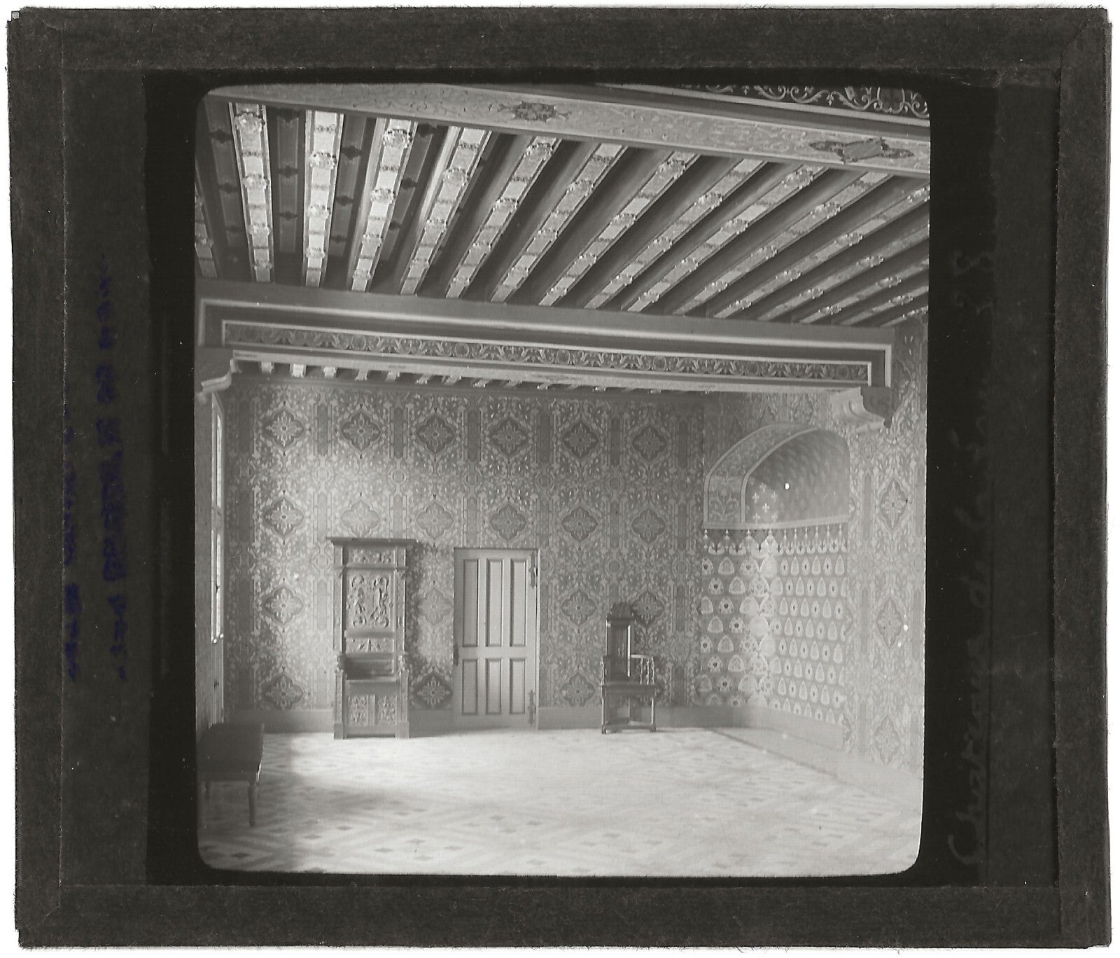 Château Royal de Blois, reine, photo ancienne plaque de verre, positif 8,5x10 cm