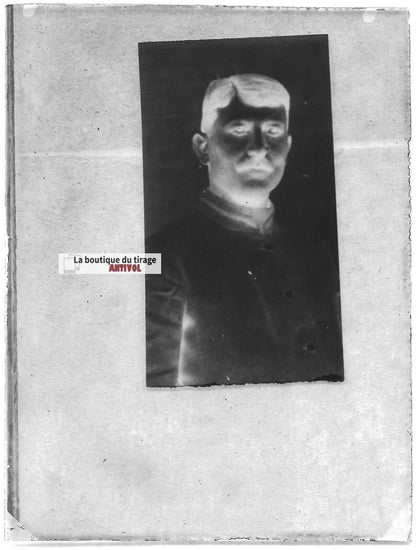 Plaque verre photo ancienne négatif noir et blanc 9x12 cm homme portrait vintage