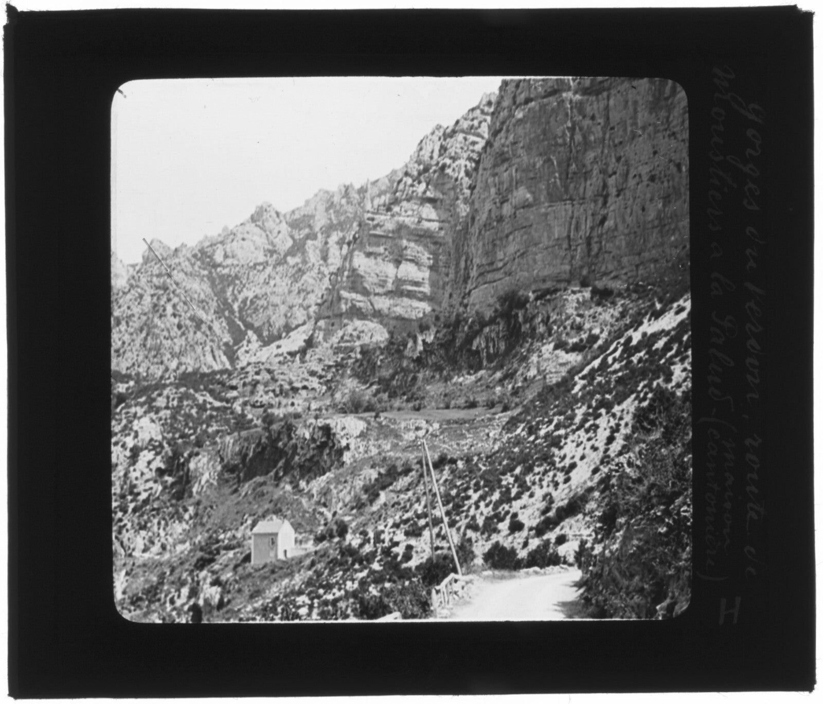 Gorges du Verdon, Moustiers-Sainte-Marie, photo plaque verre, positif 8,5x10 cm