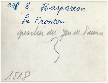 Plaque verre, photo négatif noir & blanc 9x14 cm, Hasparren, Pays Basque, France