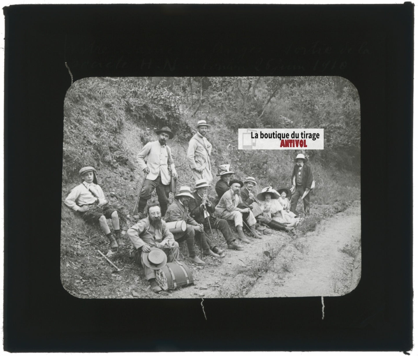 Notre Dame des Anges, groupe, photo ancienne plaque de verre, positif 8,5x10 cm
