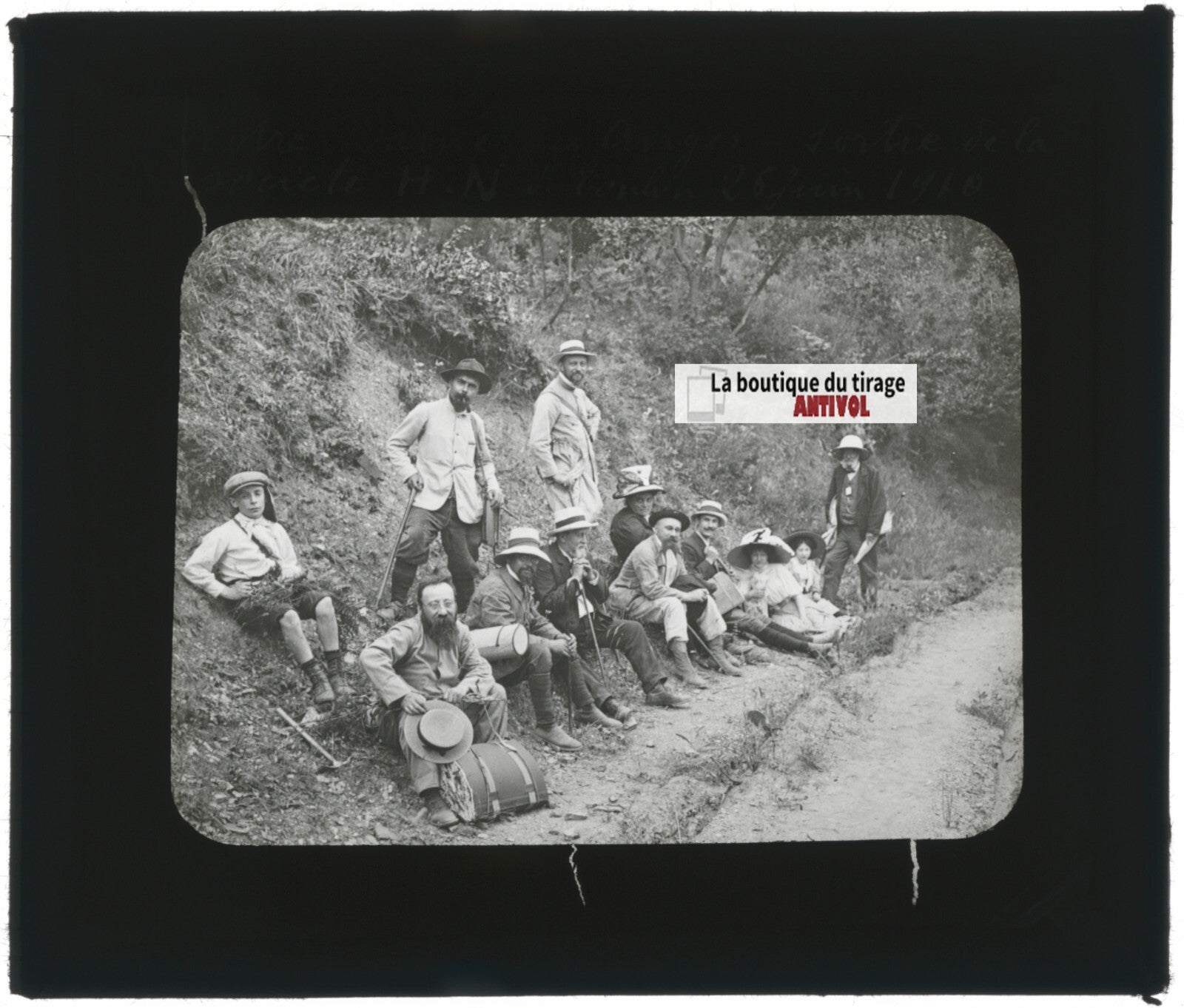 Notre Dame des Anges, groupe, photo ancienne plaque de verre, positif 8,5x10 cm
