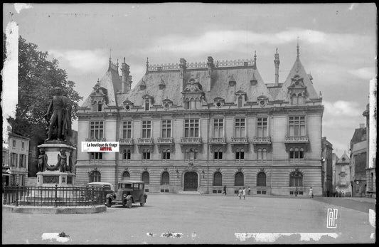 Plaque verre photo, négatif noir & blanc 9x14 cm, Bar-le-Duc, Préfecture, Meuse