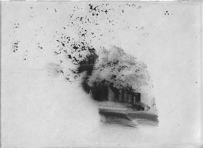 Plaque verre photo ancienne négatif noir et blanc 6x9 cm château vintage France