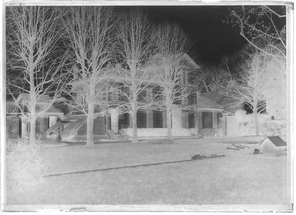Plaque verre photo ancienne négatif noir et blanc 6x9 cm château glass plate 
