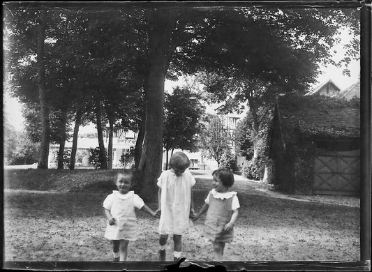 Plaque verre photo ancienne négatif 6x9 cm enfants petites filles, vintage - La Boutique Du Tirage 