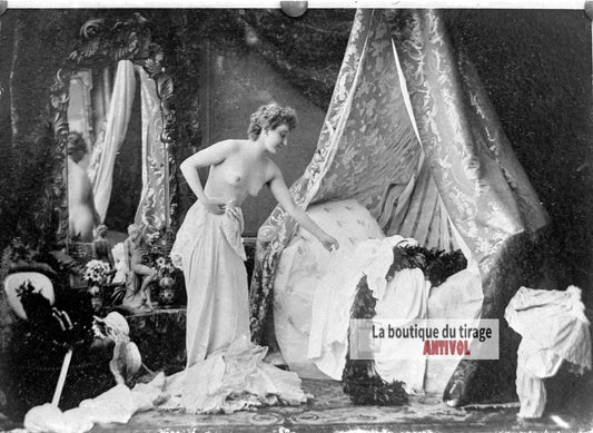 Femme nue, erotique, artistique, plaque verre photo ancienne, négatif 9x12 cm