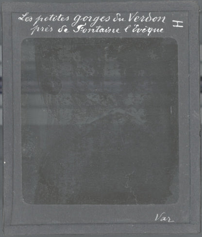Gorges du Verdon, Fontaine l’Evêque, photo plaque de verre, positif 8,5x10 cm