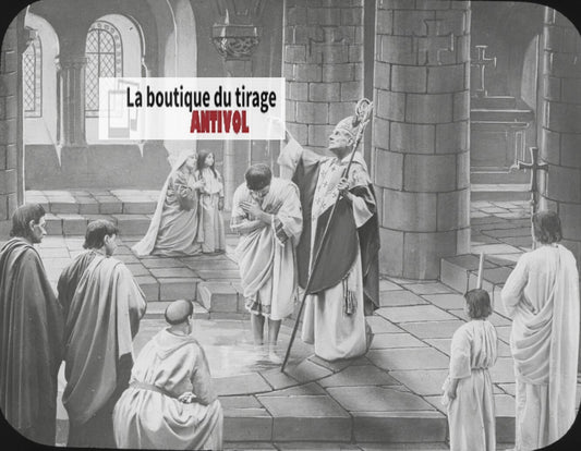 Saint-Martin, photo ancienne plaque verre, noir et blanc, positif 8,5x10 cm