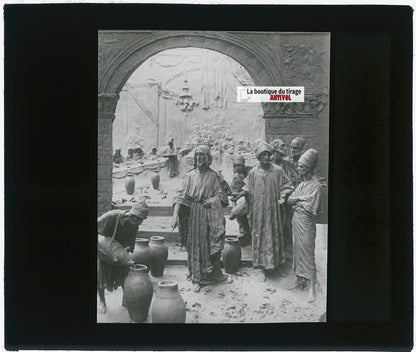 Les noces de Cana, photo plaque verre, noir & blanc, positif 8,5x10 cm