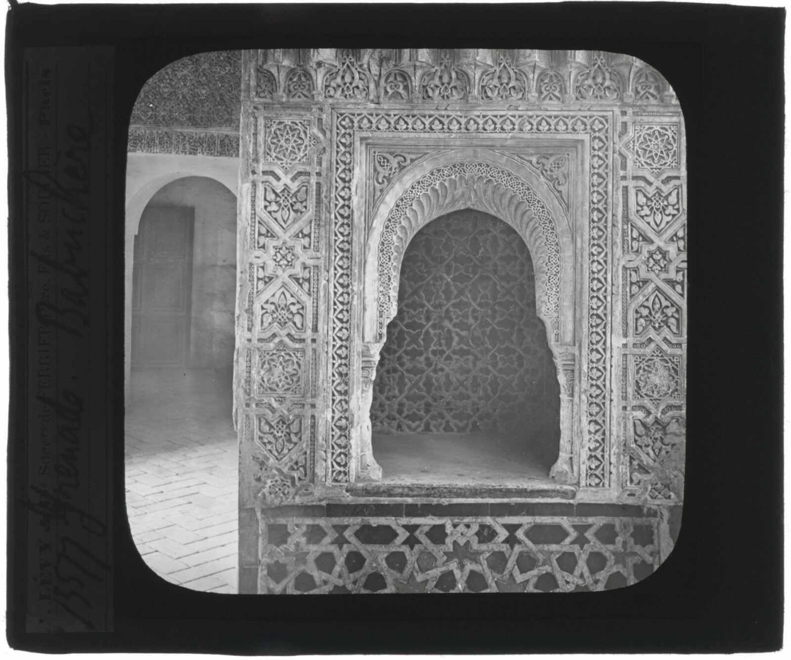 Grenade, Alhambra, Babuchero, photo plaque de verre, positif 8,5x10 cm
