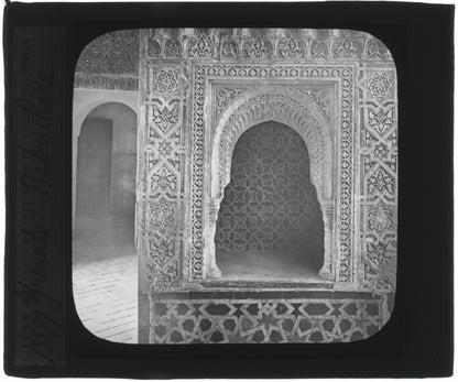 Grenade, Alhambra, Babuchero, photo plaque de verre, positif 8,5x10 cm