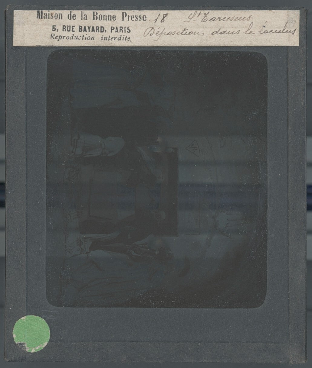 Tarcisius de Rome, Italie, dessin, photo plaque de verre, positif 8,5x10 cm