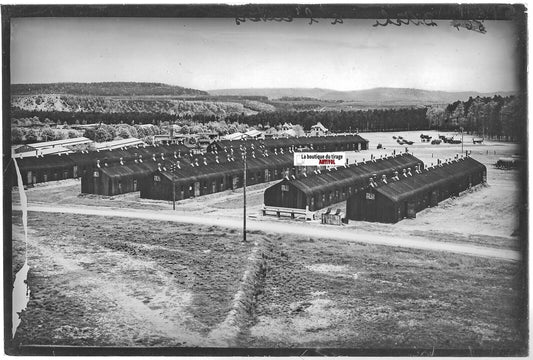 Camp militaire Bitche, Plaque verre photo, positif noir & blanc 10x15 cm France