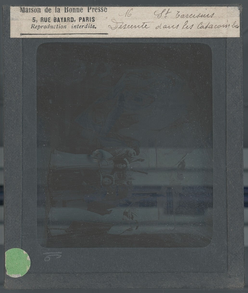 Tarcisius de Rome, Italie, dessin, photo plaque de verre, positif 8,5x10 cm