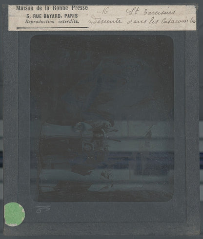 Tarcisius de Rome, Italie, dessin, photo plaque de verre, positif 8,5x10 cm